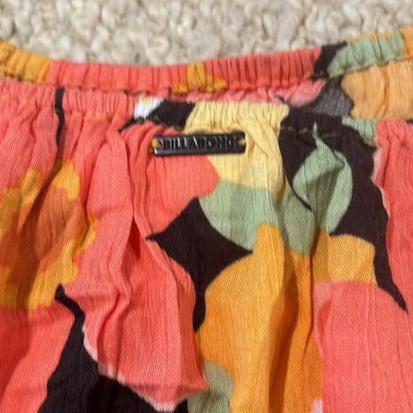 Billabong Floral Crop Top size Small Orange/green/brown/yellow - Picture 3 of 6